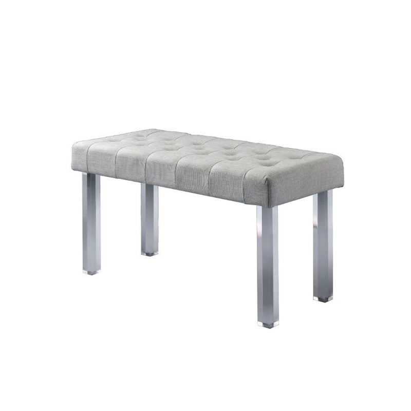 Bagley - Bench - Linen & Clear Acrylic