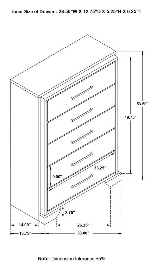 Baker - 5-Drawer Chest - Brown And Light Taupe