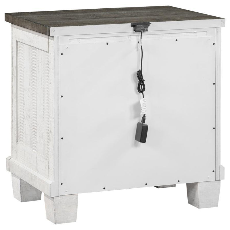 Lilith - 2-Drawer Nightstand - Distressed Gray And White