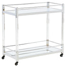Chaseton - Bar Cart - Clear / Silver Finish