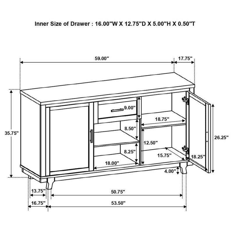 Reynolds - 2-Door Dining Sideboard Server - Brown Oak