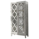 Mckellen - 2 Door Wood Trellis Tall Cabinet - Distressed White