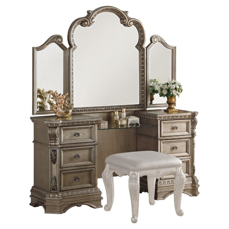 Northville - Vanity Desk - Antique Silver