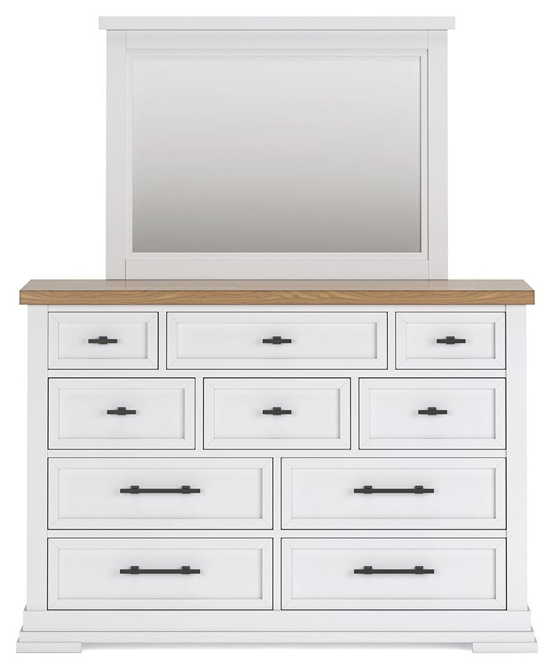 Ashbryn - White / Natural - Dresser And Mirror