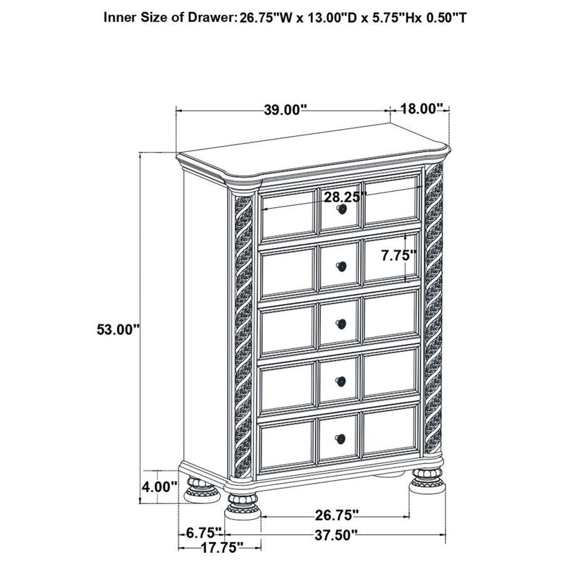 Emmett - 5-Drawer Chest - Walnut