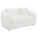 Isabella - Faux Sheepskin Upholstered Loveseat Natural - Ivory