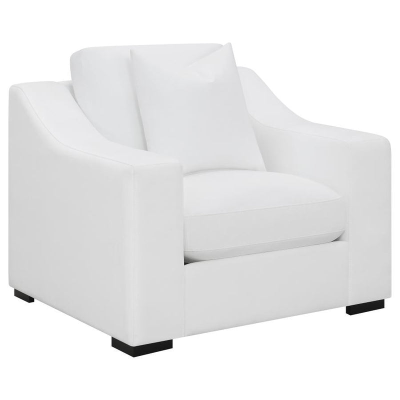 Ashlyn - Upholstered Sloped Arm Accent Chair - White