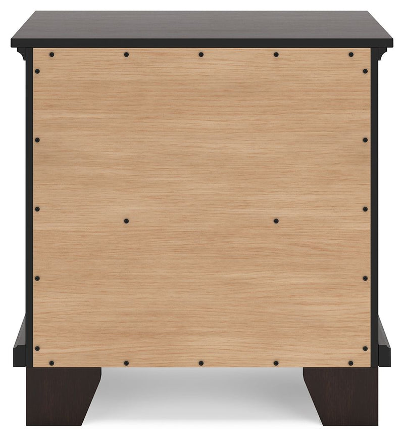 Covetown - Dark Brown - Two Drawer Night Stand