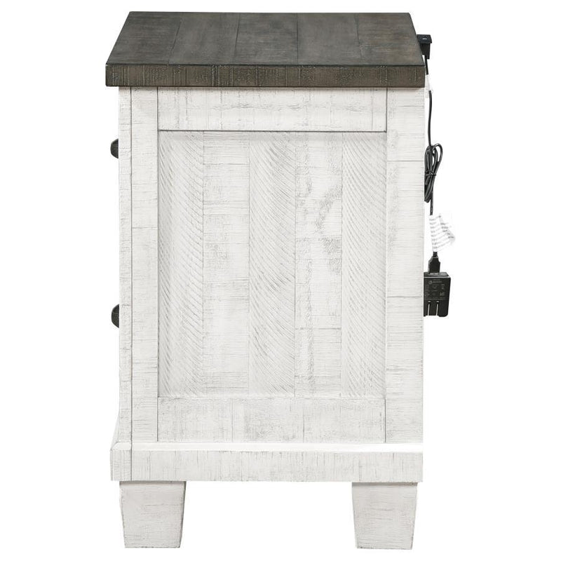 Lilith - 2-Drawer Nightstand - Distressed Gray And White