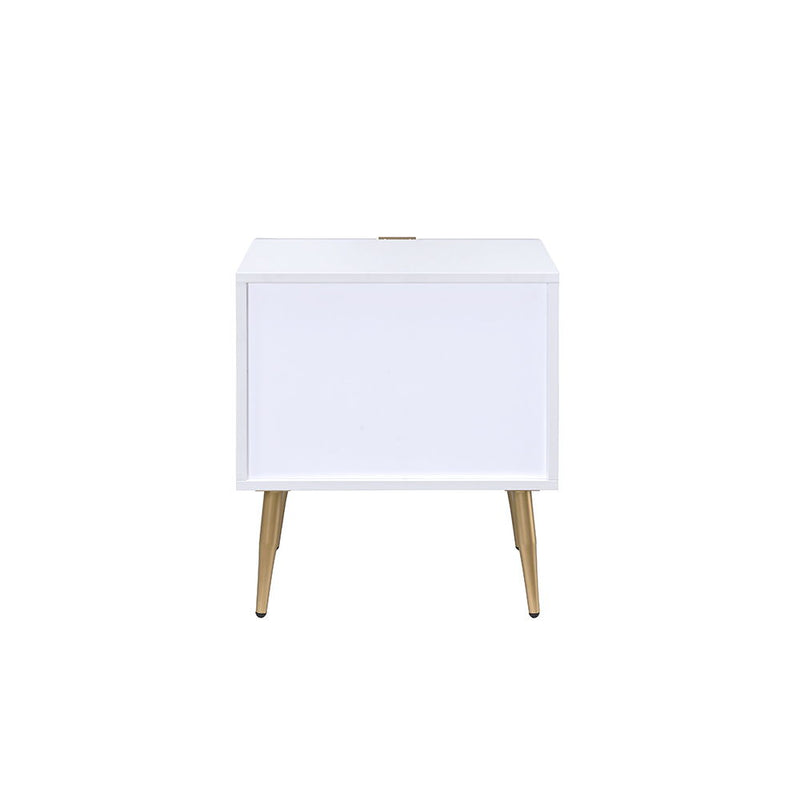 Maisey II - Nightstand - White & Gold