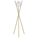 Yamileth - Spherical Bulb Metal Tripod Floor Lamp - Gold