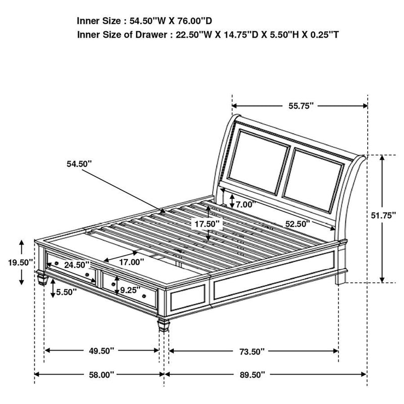 Selena - Sleigh Storage Bedroom Set