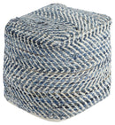 Chevron - Pouf - Blue
