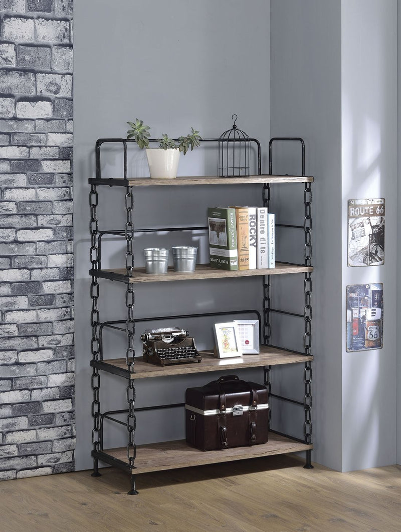 Jodie - Bookshelf - Rustic Oak & Antique Black