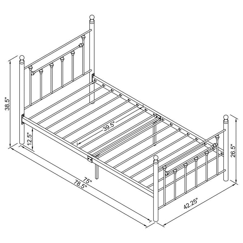 Canon - Metal Slatted Headboard Platform Bed