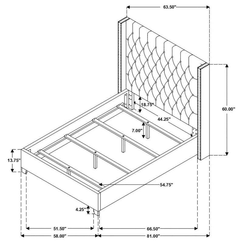 Bancroft - Demi-wing Upholstered Bed