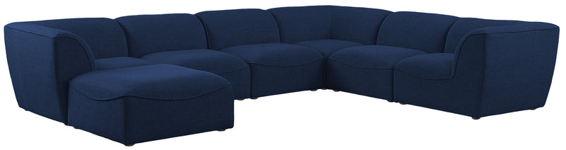 Miramar - Modular Sectional 7 Piece - Navy - Fabric