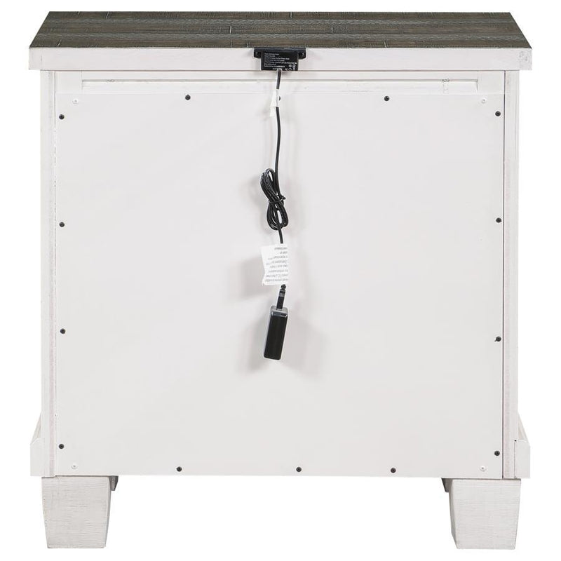 Lilith - 2-Drawer Nightstand - Distressed Gray And White