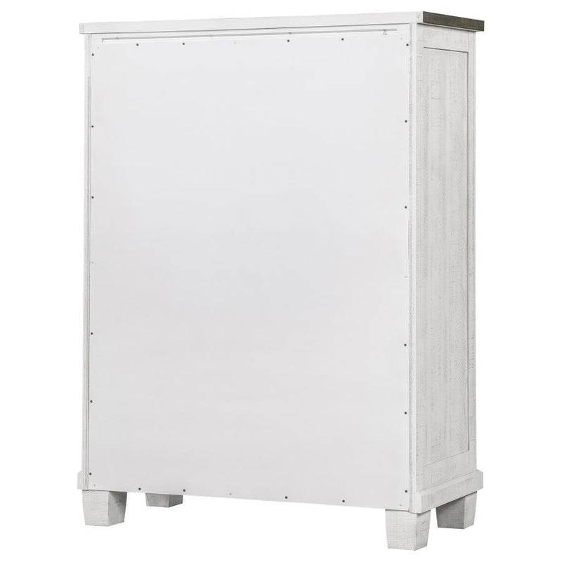 Lilith - 5-Drawer Chest Distressed - Distressed Gray And White