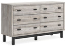 Vessalli - Six Drawer Dresser - Black / Gray