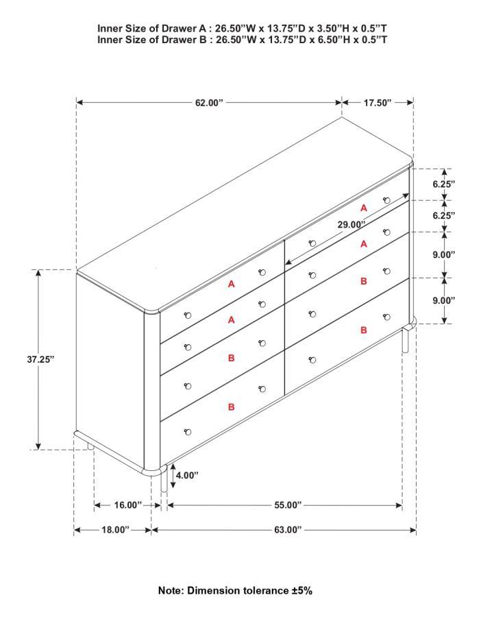 Arini - 8-Drawer Dresser