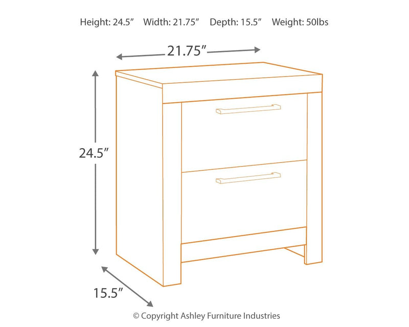 Derekson - Multi Gray - Two Drawer Night Stand