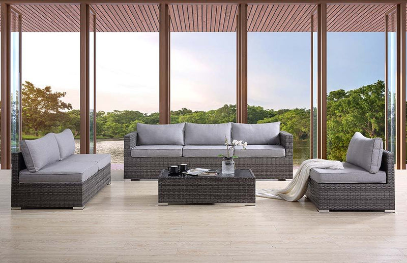 Sheffield - Patio Set - Gray Fabric & Gray Finish