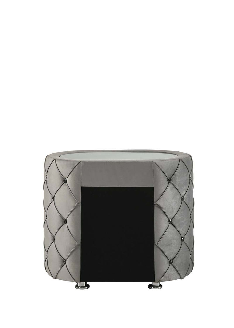 Perine - Nightstand - Gray Velvet