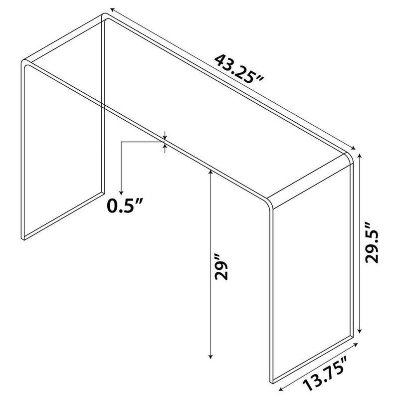 Ripley - Tempered Bent Glass Entryway Console Table - Clear