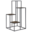 Rito - 4-Tier Multi - Display Shelf - Rustic Brown And Black