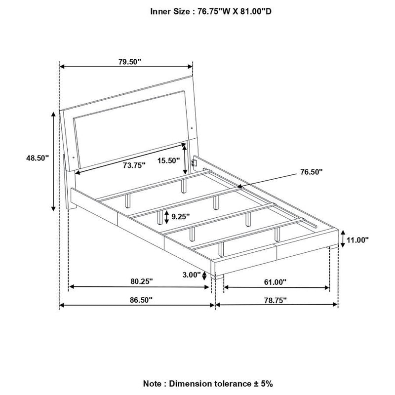 Felicity - Panel Bed with LED Lighting