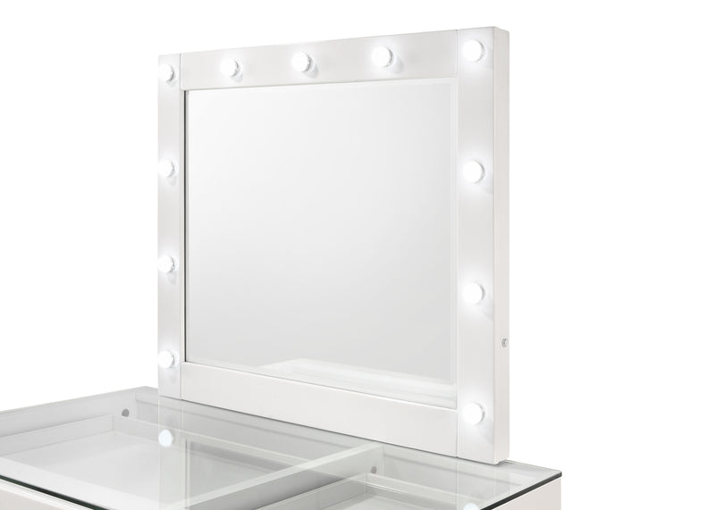 Morgan - Vanity Desk With Glass Top And Led Mirror