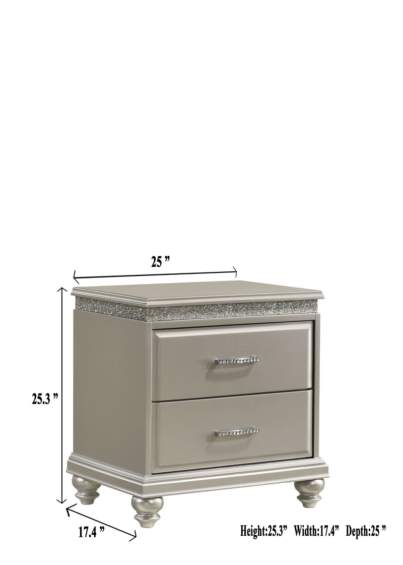 Valiant - Nightstand - Silver