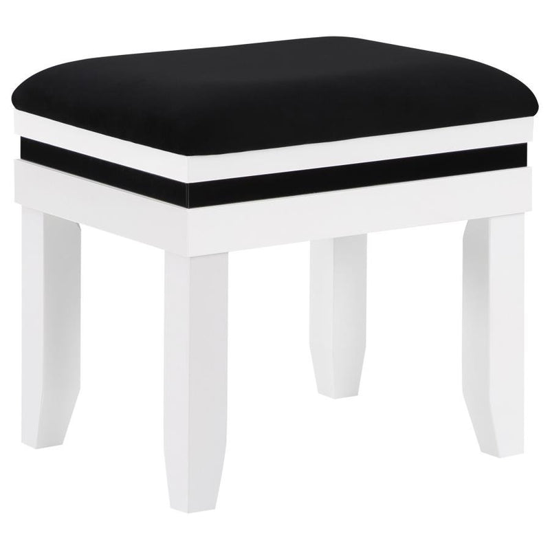 Talei - 6-Drawer Vanity Set With Hollywood Lighting - Black And White