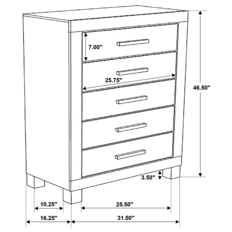 Woodmont - 5-Drawer Chest - Rustic Golden Brown