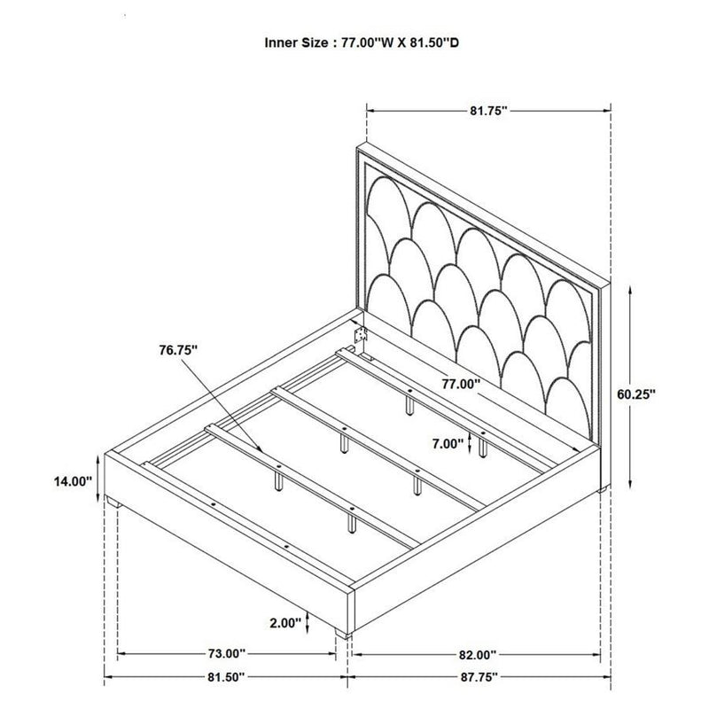 Bowfield - Upholstered Bed With Nailhead Trim