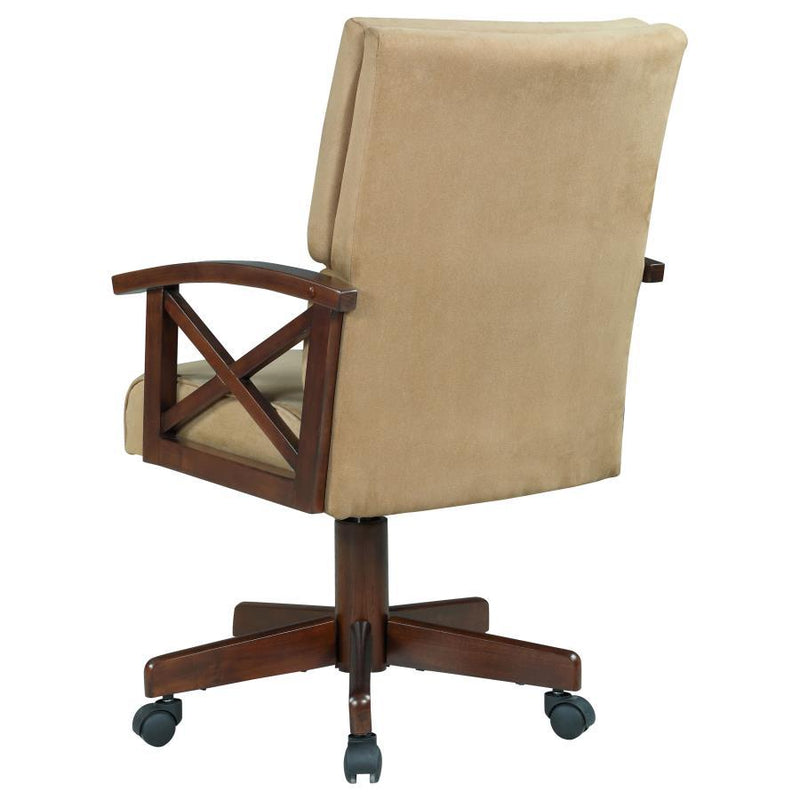 Marietta - Upholstered Swivel Dining And Game Chair - Tobacco