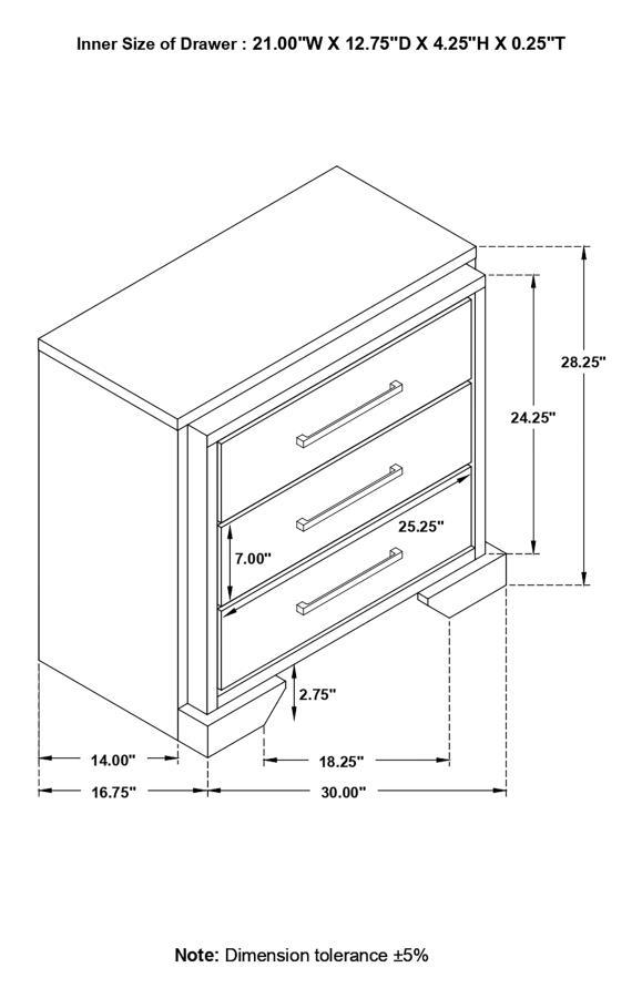 Baker - 3-Drawer Nightstand - Brown And Light Taupe