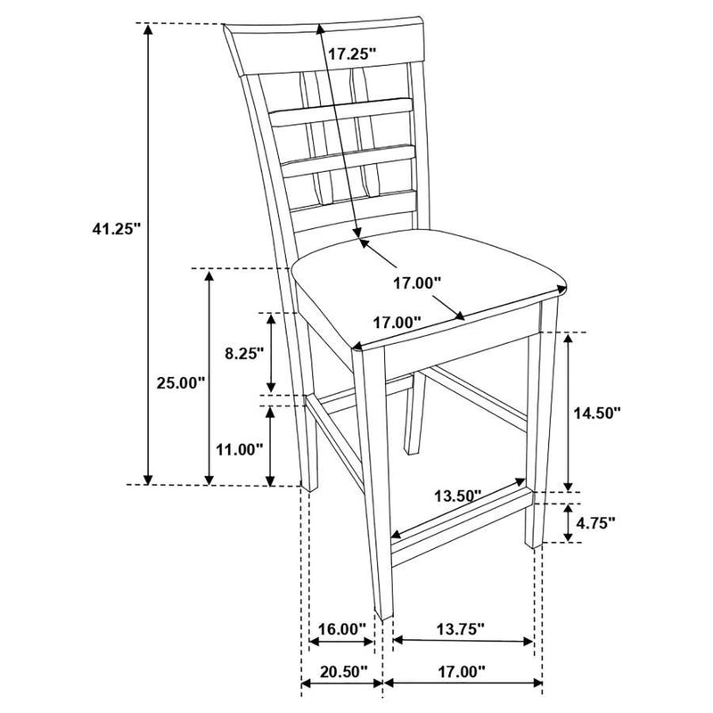 Gabriel - Lattice Back Counter Chair (Set of 2) - Cappuccino