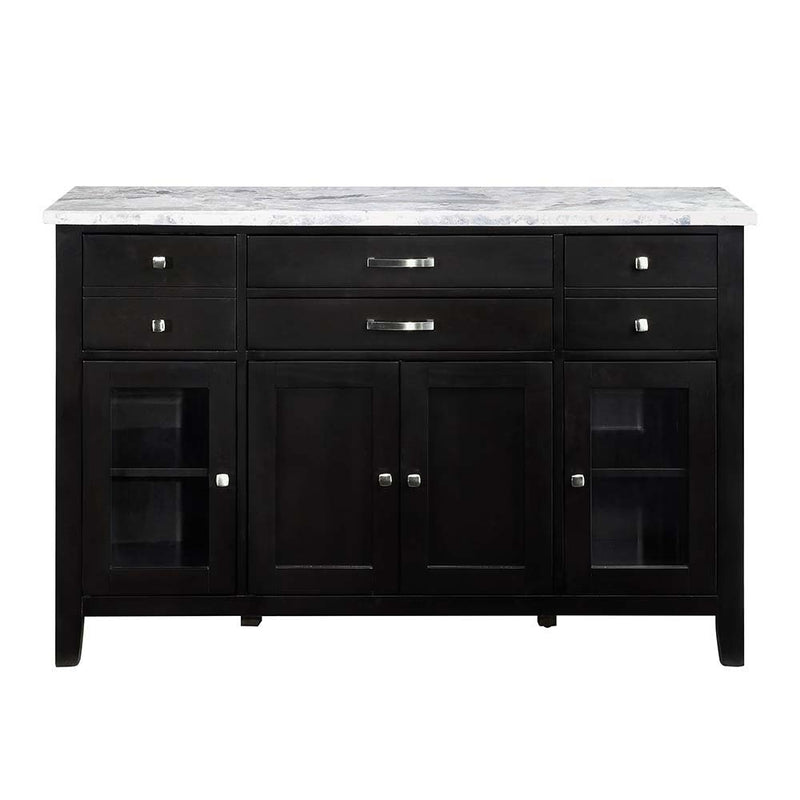 Hussein - Server With Marble Top - Marble & Black Finish