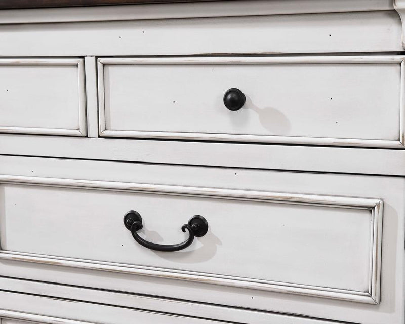 Hillcrest - 9-Drawer Dresser - Dark Rum And White