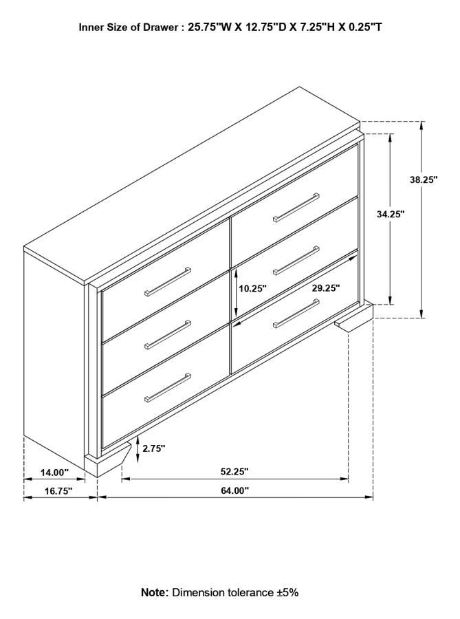 Baker - 6-Drawer Dresser - Brown And Light Taupe