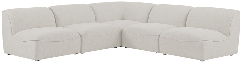 Miramar - Modular Sectional 5 Piece - Cream - Fabric - Modern & Contemporary