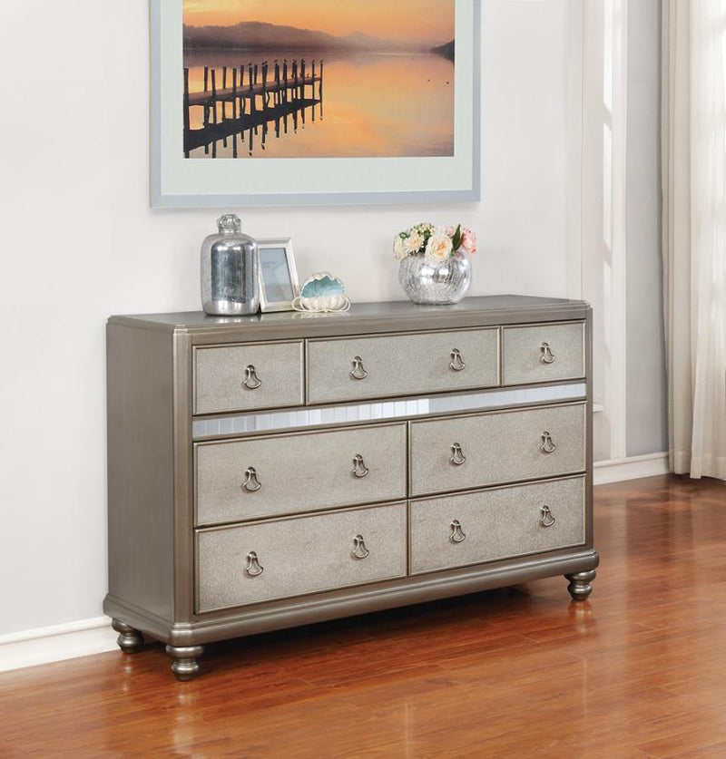 Bling Game - 7-Drawer Dresser - Metallic Platinum