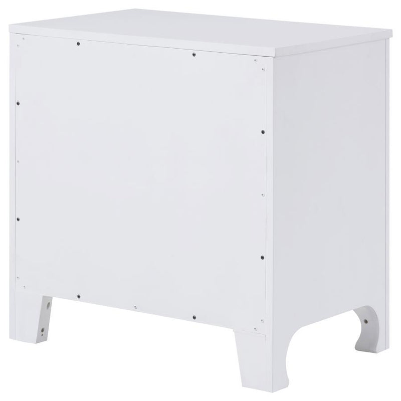 Anastasia - 2-Drawer Nightstand Bedside Table - Pearl White