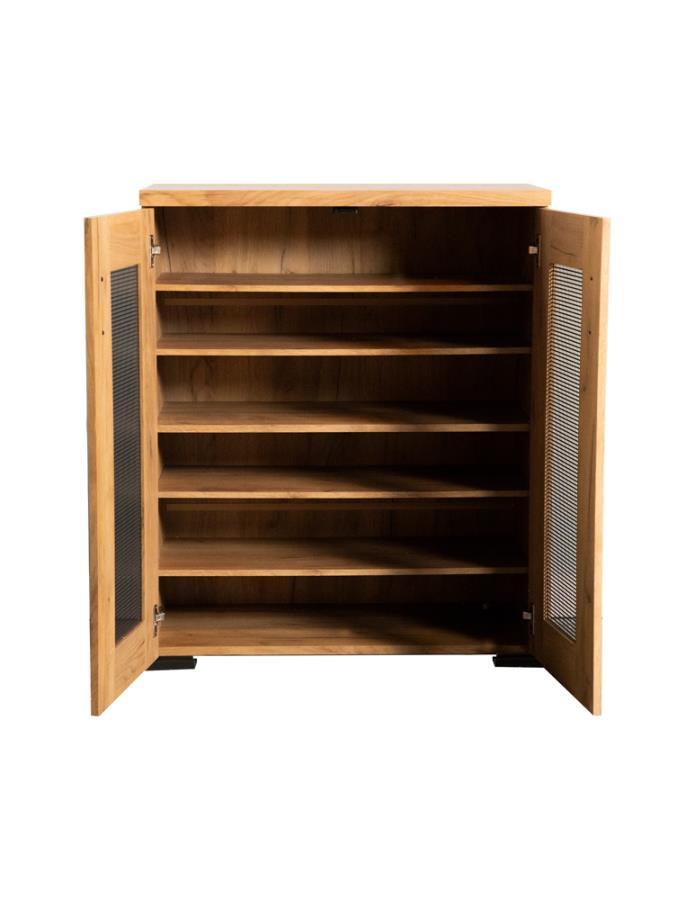 Bristol - 6-Shelf Engineered Wood Shoe Cabinet - Golden Oak