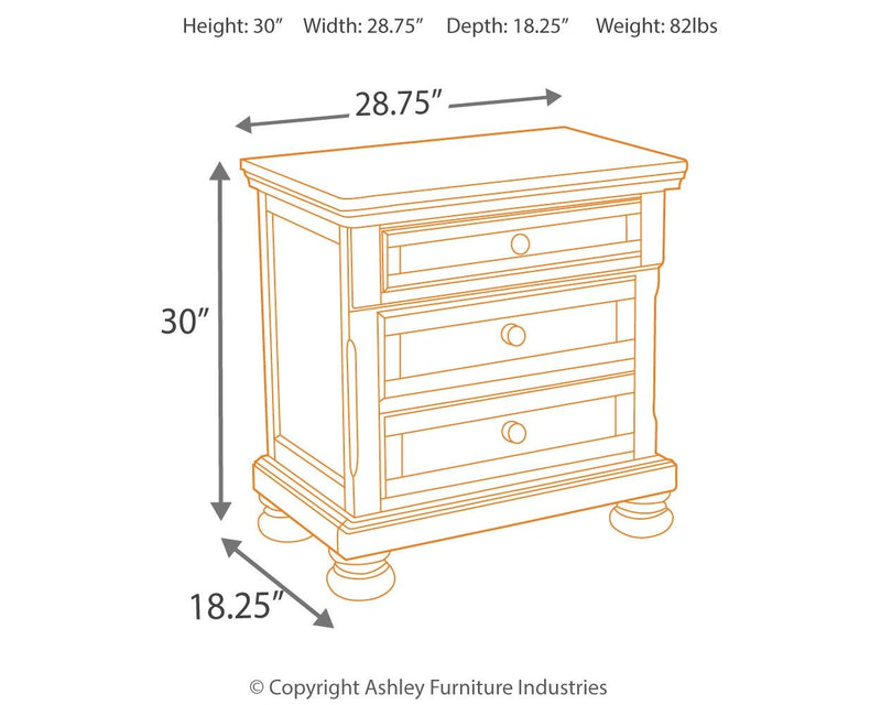 Porter - Dark Brown - Two Drawer Night Stand