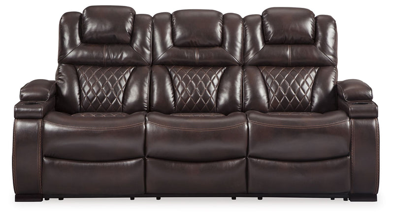 Warnerton - Brown Dark - PWR REC Sofa with ADJ Headrest