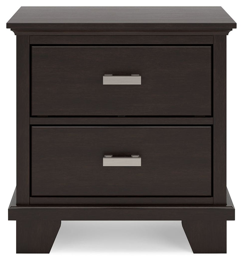 Covetown - Dark Brown - Two Drawer Night Stand