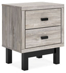 Vessalli - Two Drawer Nightstand - Black / Gray